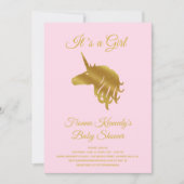 Rosa Es ist eine Einladung für ein Mädchen-Einhorn (Vorderseite)