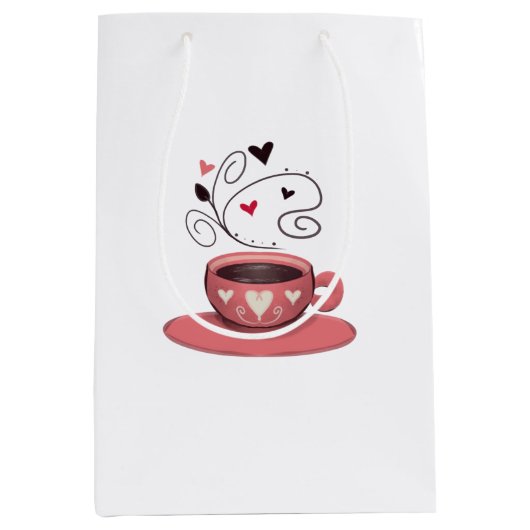 Rosa Espresso Mittlere Geschenktüte (Vorderseite)
