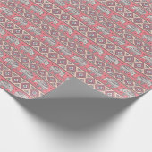 rosa Ethnisch-Elefantenmuster Geschenkpapier (Ecke)