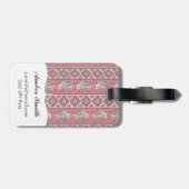 Rosa ethnisches Elefant-Muster Gepäckanhänger (Rückseite horizontal)