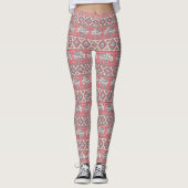 Rosa ethnisches Elefant-Muster Leggings (Vorderseite)