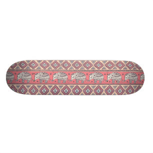 Rosa ethnisches Elefant-Muster Skateboard