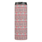 Rosa ethnisches Elefant-Muster Thermosbecher (Rückseite)