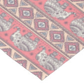 Rosa ethnisches Elefant-Muster Tischdecke (Schrägansicht)