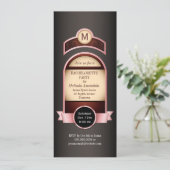 Rosa Etikett Bachelorette Einladung (Stehend Vorderseite)