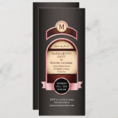 Rosa Etikett Bachelorette Einladung (Vorne/Hinten)