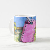 Rosa Etikett Kaffeetasse (Vorderseite Links)