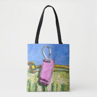 Rosa Etikett Tasche