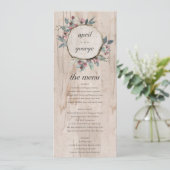 Rosa Eukalyptus-Blumenkarte Einladung (Stehend Vorderseite)