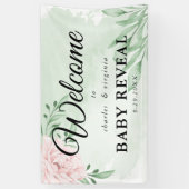 Rosa Eukalyptus Foliage Gender Reveal Party Banner (Vertikal)