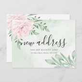 Rosa Eukalyptus Foliage Neue Adresse Bewegung Ankündigungspostkarte (Vorne/Hinten)