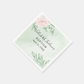 Rosa Eukalyptus Foliage Taufe Serviette (Ecke)