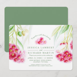 Rosa Eukalyptus gumanfarbenes Wasser Einladung