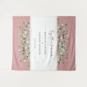 Rosa Eukalyptus-Hochzeit für immer Wandteppich (Vorderseite (Horizontal))