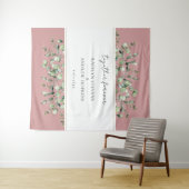 Rosa Eukalyptus-Hochzeit für immer Wandteppich (Beispiel (Horizontal))