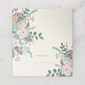 Rosa Eukalyptus-Hochzeit Platzkarte (Außenseite Aufgefaltet)