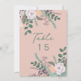 Rosa Eukalyptus Hochzeit Tischnummer