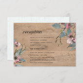 Rosa Eukalyptus-Hochzeitsempfang aus Holz Begleitkarte (Vorne/Hinten)