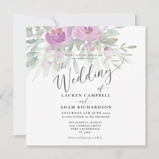 Rosa Eukalyptus-Hochzeitsfeier (Vorderseite)