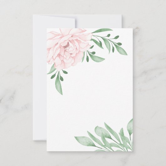 Rosa Eukalyptus Kulturelle Probe Abendessen Einladung (Rückseite)