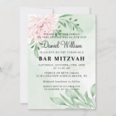 Rosa Eukalyptus Sukkulentes Foliage Bar Mitzvah Einladung (Vorderseite)