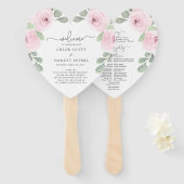 Rosa Eukalyptus Wedding Program Hand Fan Fächer (Vorne und Hinten)