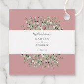 Rosa Eukalyptus-Zusammen für immer Hochzeit Geschenkanhänger (Rückseite)