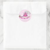 Rosa Eule, Brautparty-Aufkleber Runder Aufkleber (Tasche)