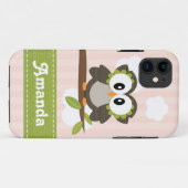 Rosa Eule Case-Mate iPhone Hülle (Rückseite (Horizontal))