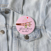 Rosa Eule mit der rosa Tupfen-Großmutter zum zu Button (Beispiel)