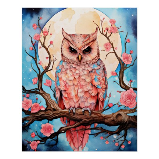 Rosa Eule, Vollmond Poster (Vorderseite)