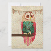 Rosa-Eulen-Geburtstags-Einladung Einladung (Rückseite)