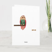 Rosa-Eulen-Geburtstags-Karte Karte (Rückseite)