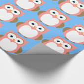 Rosa Eulen-Geschenk-Packpapier Geschenkpapier (Ecke)