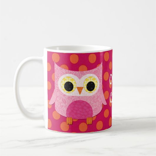 Rosa Eulen-Tasse Kaffeetasse (Links)