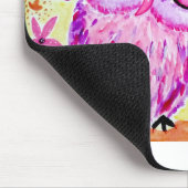 Rosa Eulenmutter- und -tochter-Aquarell Mousepad (Ecke)