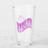 Rosa Evelyn-Logo, Glas (Rückseite)