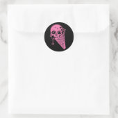 Rosa Evil Ice Creme Runder Aufkleber (Tasche)