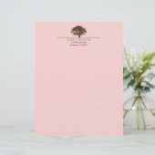 Rosa ewiger Eichenbaum eleganter Herbst Briefkopf (Stehend Vorderseite)