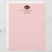 Rosa ewiger Eichenbaum eleganter Herbst Briefkopf (Vorne/Hinten)