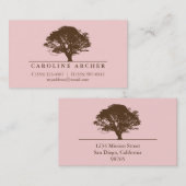 Rosa ewiger Eichenbaum Eleganz Natur Visitenkarte (Vorne/Hinten)