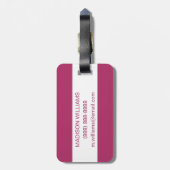 Rosa Exotische Blume Gepäckanhänger (Rückseite vertikal)