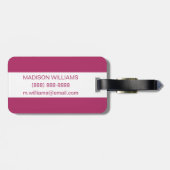 Rosa Exotische Blume Gepäckanhänger (Rückseite horizontal)