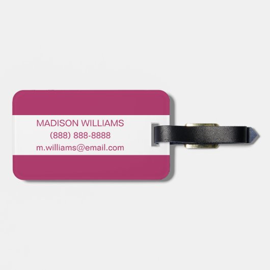 Rosa Exotische Blume Gepäckanhänger (Rückseite horizontal)