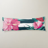 Rosa Exotische Blume gestreift Seitenschläferkissen (Rückseite)