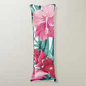 Rosa Exotische Blume gestreift Seitenschläferkissen (Vorderseite Vertikal)
