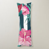 Rosa Exotische Blume gestreift Seitenschläferkissen (Rückseite (Vertikal))