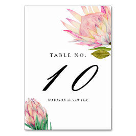 Rosa Exotische Blume Hochzeit Tischnummer