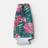 Rosa Exotische Blume Monogramm-Design Flaschenkühler (Rückseite)