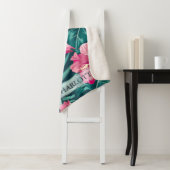 Rosa Exotische Blume Monogramm Sherpadecke (Beispiel)